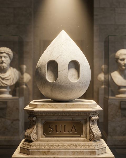 Sula mascot as marble statue